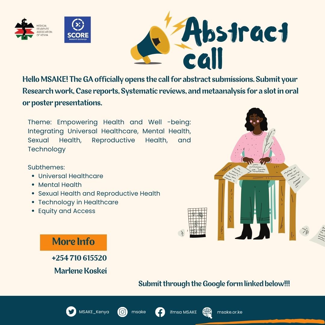 Reminder!!
The GA and Scientific Conference is fast approaching. 
Submit your abstracts 🥳