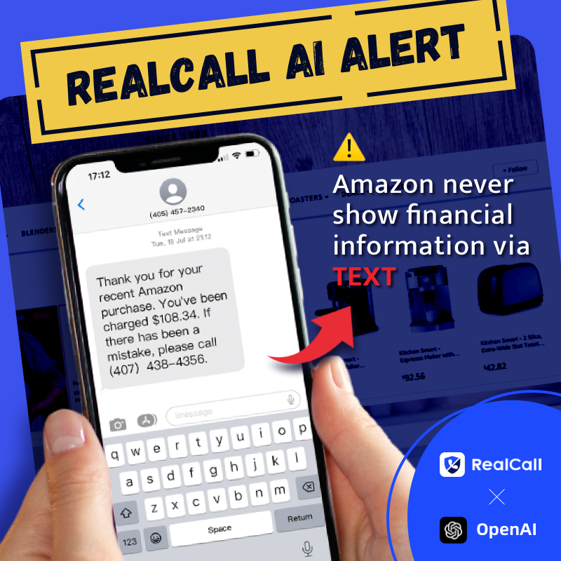 RealCallAI's tweet photo. Data shows that 31% of scammers impersonate Amazon employees! @superfancbs @LucyLusby12 @scamadviser @OfficialLoganK So, please stay vigilant about this! #scam #Amazon #scamcalls #scammessages #OpenAI #RealCall https://t.co/npRRrCl5cP