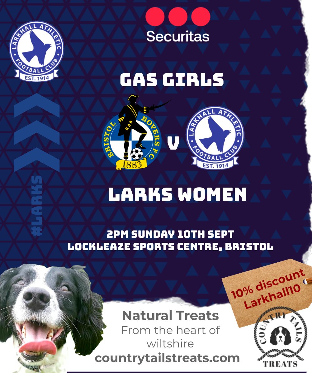 2 days to go!
Who? - Bristol Rovers v Larkhall Athletic Women
Excitement Level - 8!
#bristolrovers
#Bath
#Somerset
#Larkhall
#womensfootball
Sponsor: visit countrytailstreats.com for local, all natural treats for your dog