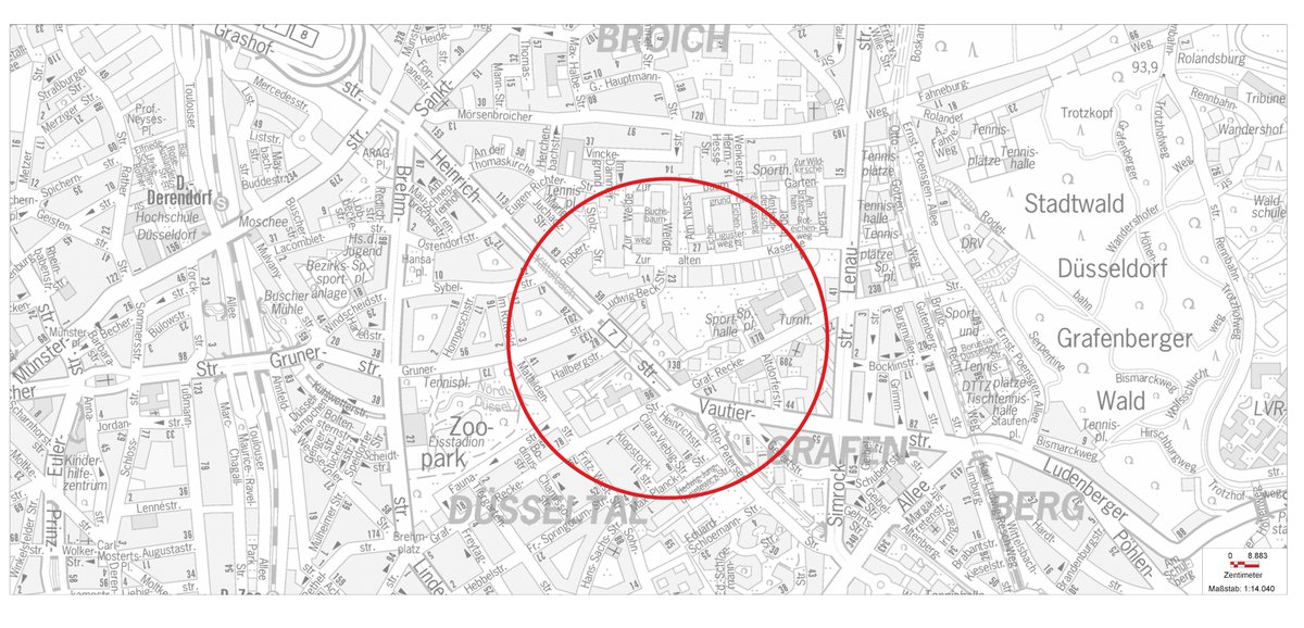 BFDuesseldorf's tweet photo. @Fischer96Daniel In einem Radius um 500 Meter um den Fundort müssen die Menschen ihre Wohnungen verlassen. #DBombe https://t.co/Szyse9pxwr