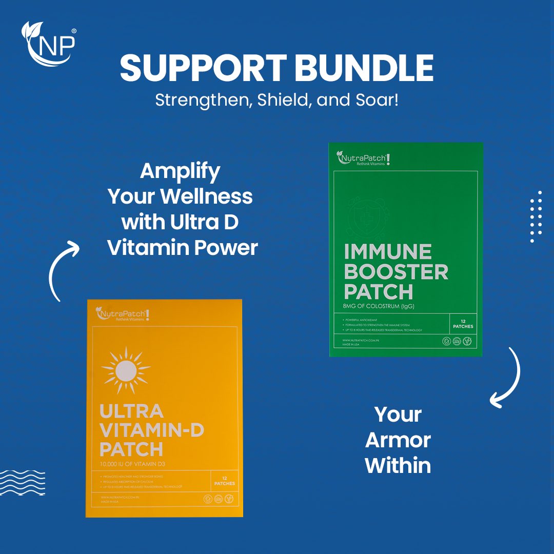 NutraPatch's tweet image. Double the support, double the wellness! 🌟 Boost your immunity and soak in that sunshine with our trusty patches. 💪☀️ 

Link In Bio

#WellnessBoosters #nutrapatch #patchgamestrong #patch #vitaminpatch #patchclub #onepatchatatime #immune