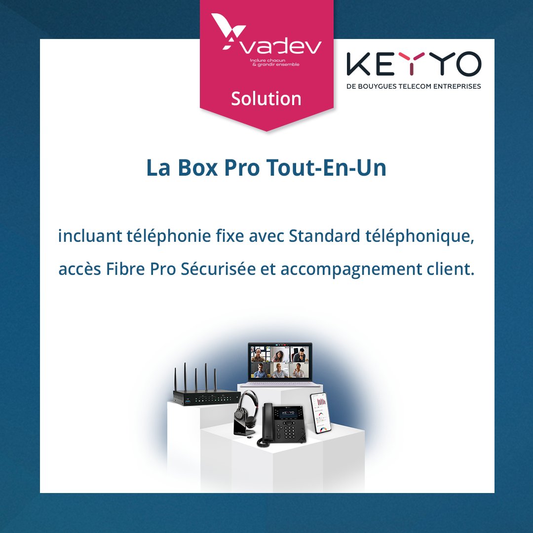 KeyyoCom's tweet image. [𝗘𝘁𝘂𝗱𝗲 𝗱𝗲 𝗖𝗮𝘀] Comme Voyages Adaptés et Développement, équipez vous avec la Box Pro Tout-En-Un pour la rentrée 👌💼

On vous explique comment notre client Voyages Adaptés et Développement a fait de la Box Pro Tout-En-Un sa véritable alliée pour gagner en productivité ⤵️
