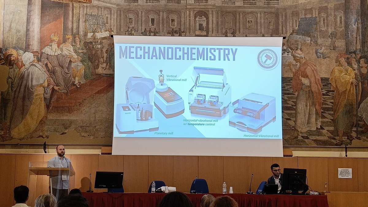 Paolo P. Mazzeo (@paolopmazzeo) on Twitter photo #Mechanochemistry rocks in front of the 16th century fresco by B. Cesi at the 50th meeting of the <a href="/AICryst/">Associazione Italiana Cristallografia</a>.
Glad to be back in my Alma Mater in Bologna presenting our latest results.
.
.
.
<a href="/Mechanochem/">Mechanochemistry</a> #Mechanochemistry rocks in front of the 16th century fresco by B. Cesi at the 50th meeting of the <a href="/AICryst/">Associazione Italiana Cristallografia</a>.
Glad to be back in my Alma Mater in Bologna presenting our latest results.
.
.
.
<a href="/Mechanochem/">Mechanochemistry</a>