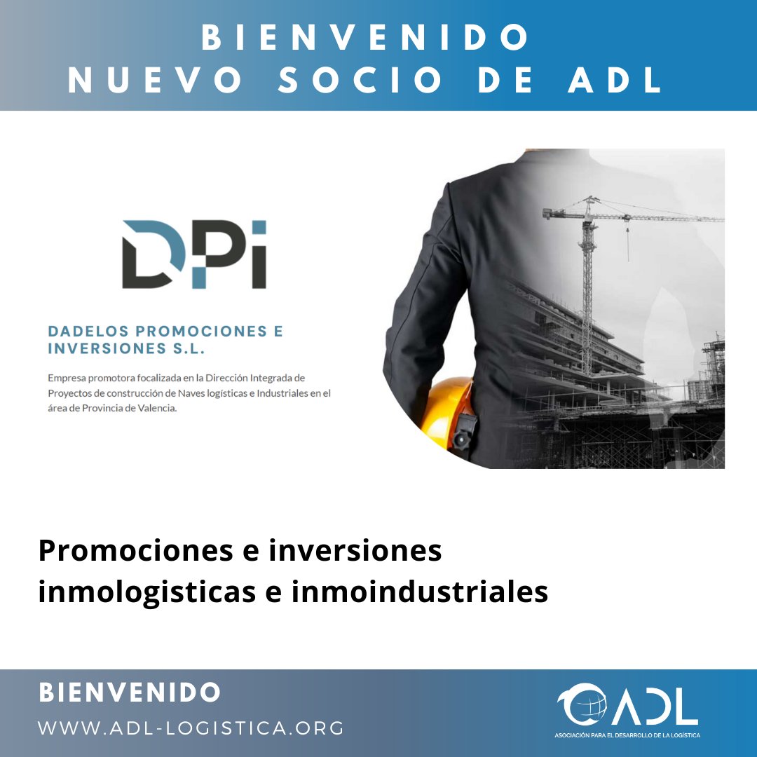 👏 Bienvenidos 

🆕 NUEVO SOCIO

#Dadelos Promociones e Inversiones

👉 Actividad : Promociones e inversiones inmologisticas e inmoindustriales

🔵 Visítanos  👉 bit.ly/3PhwKUi

#InversiónInmobiliaria #Inmologística #Inmoindustrial #PromocionesInmobiliarias