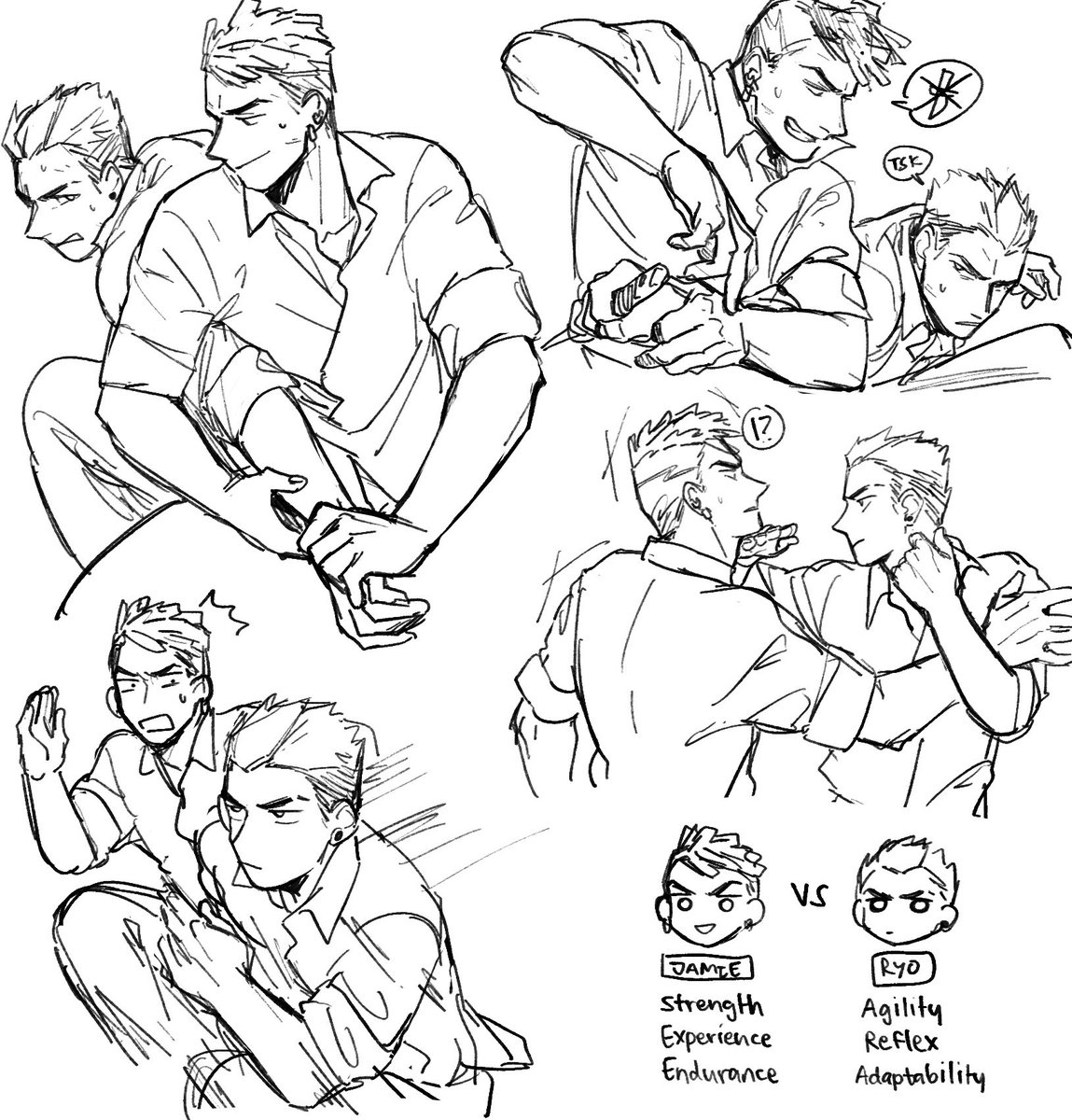 (Sketch) "Let's be friends, yeah?"

A friendly rivalry in every universe 😂 