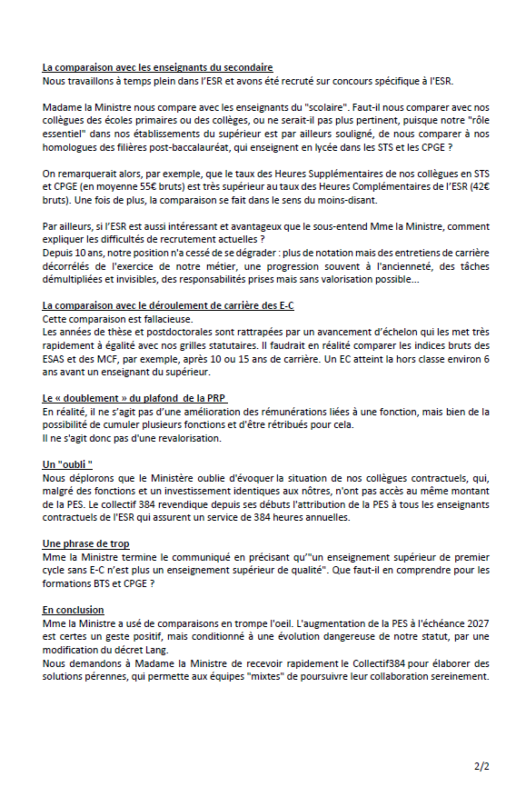 Réponses du collectif à Madame la Ministre <a href="/sretailleau/">Sylvie Retailleau</a>

#PRAG #PRCE #Contractuels #RIPEC
<a href="/sup_recherche/">Ministère Enseignement supérieur et Recherche</a> <a href="/FranceUniv/">France Universités</a> <a href="/LeMondeEduc/">Le Monde Education</a>
<a href="/Mediapart/">Mediapart</a> <a href="/radiofrance/">Radio France</a> <a href="/lemondefr/">Le Monde</a> <a href="/TF1/">TF1</a>
<a href="/Francetele/">France Télévisions</a> <a href="/BFMTV/">BFMTV</a> <a href="/afpfr/">Agence France-Presse</a>
@cnews <a href="/BFMTV/">BFMTV</a> <a href="/FranceUniv/">France Universités</a> <a href="/AssembleeNat/">Assemblée nationale</a>
<a href="/Senat/">Sénat</a>
