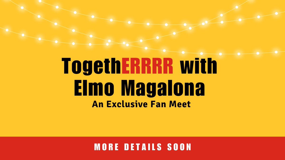 Hello, Team Elmo! It's been a while and we think it's time for a get togethERRRR!

Watch out for more details.

See you soon! ❤️💛

#TogethERRRRwithELMO
