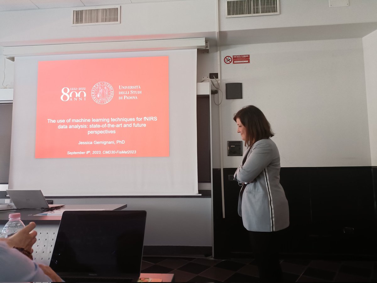 Amazing invited talk by <a href="/JessyJemy/">Jessica Gemignani</a>  on the use of #MachineLearning  in #fNIRS world! Now we all want to use machine learning!!