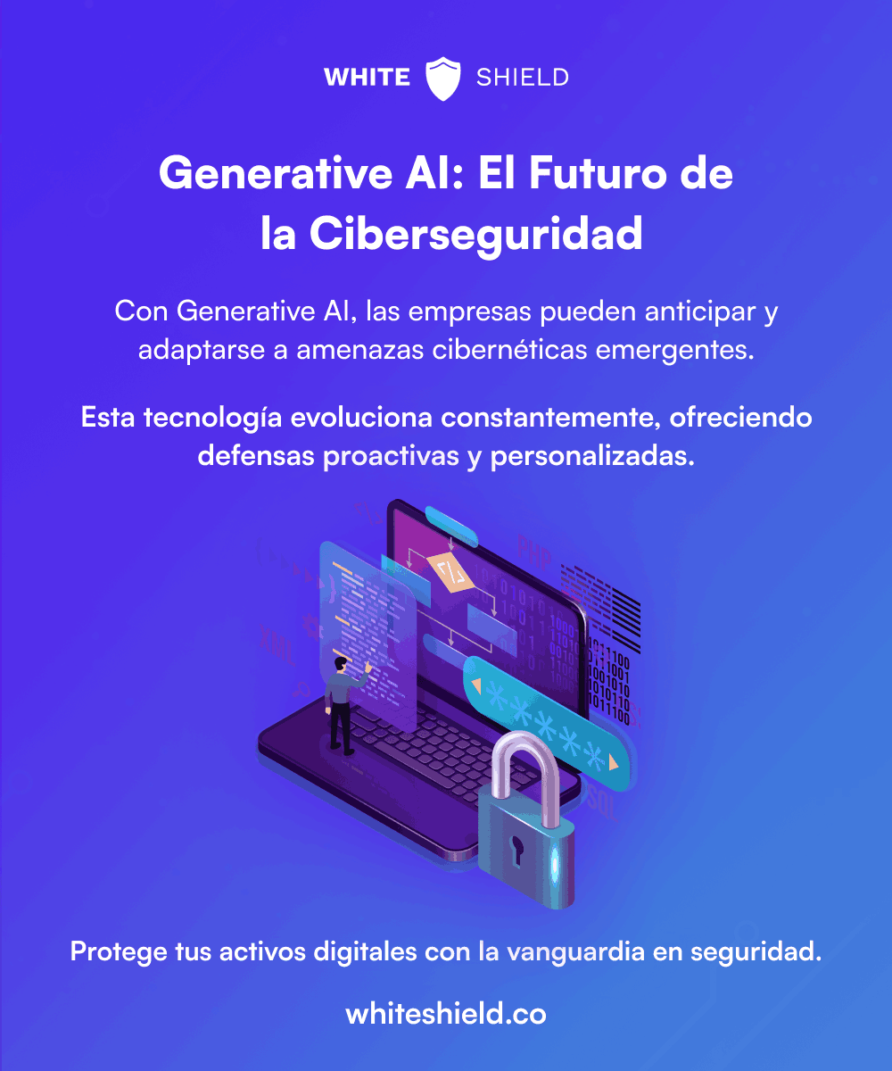 _WhiteShield's tweet photo. 🔒 Descubre el futuro de la #Ciberseguridad con Generative AI. Anticipa amenazas y fortalece tus defensas de forma proactiva y personalizada. ¡La vanguardia en protección digital está aquí! https://t.co/LRplsXsnDl💡 #GenerativeAI #SeguridadDigital https://t.co/1484T4H4pZ