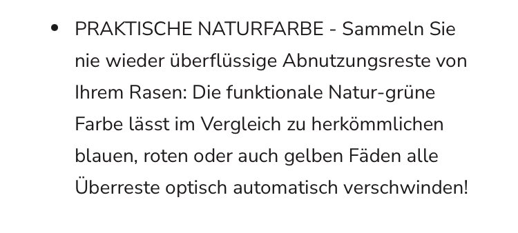 klaukinator's tweet photo. Hey, wie praktisch! Ich habe nach einem biologisch abbaubaren Trimmerfaden gesucht und als erstes Ergebnis ein Produkt gefunden, das diese Info in seiner Beschreibung hat: https://t.co/IacgPZmWVI