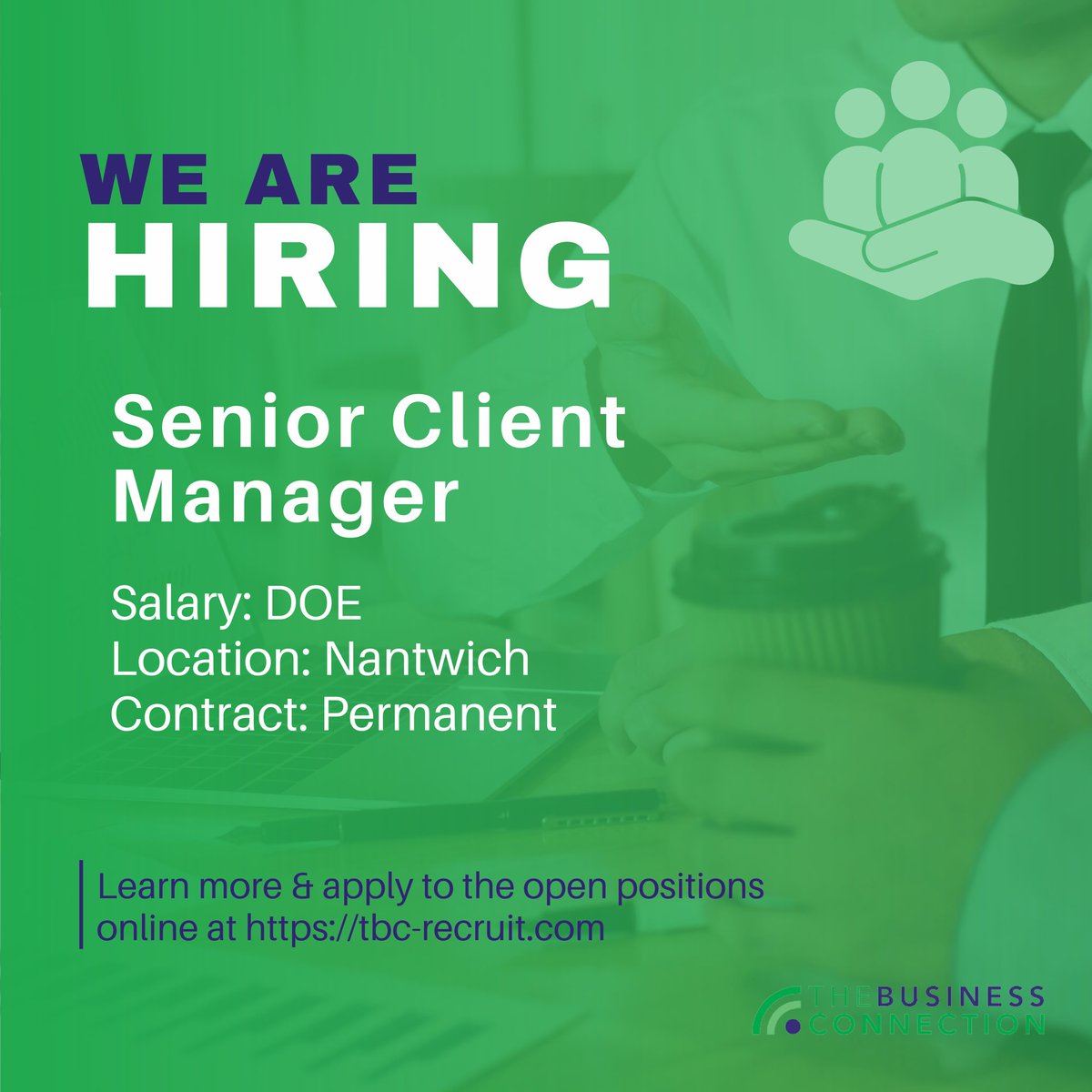 🌟 Opportunity in Nantwich! 

💼👩‍💼 We're seeking an experienced senior client manager to join our team. 

Apply now to take your career to the next level! 📝✨ 
tbc-recruit.com

#NantwichJobs #SeniorClientManager #JoinOurTeam