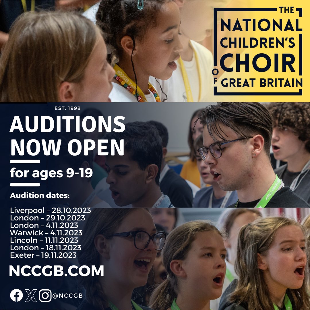 🤩 Join The National Children’s Choir of Great Britain 🤩 📥 APPLY HERE: nccgb.com/joining-us/ 📮Share this post or tag someone in the comments who should apply! #nccgb #choir #youthchoir #childrenschoir #singing #singer