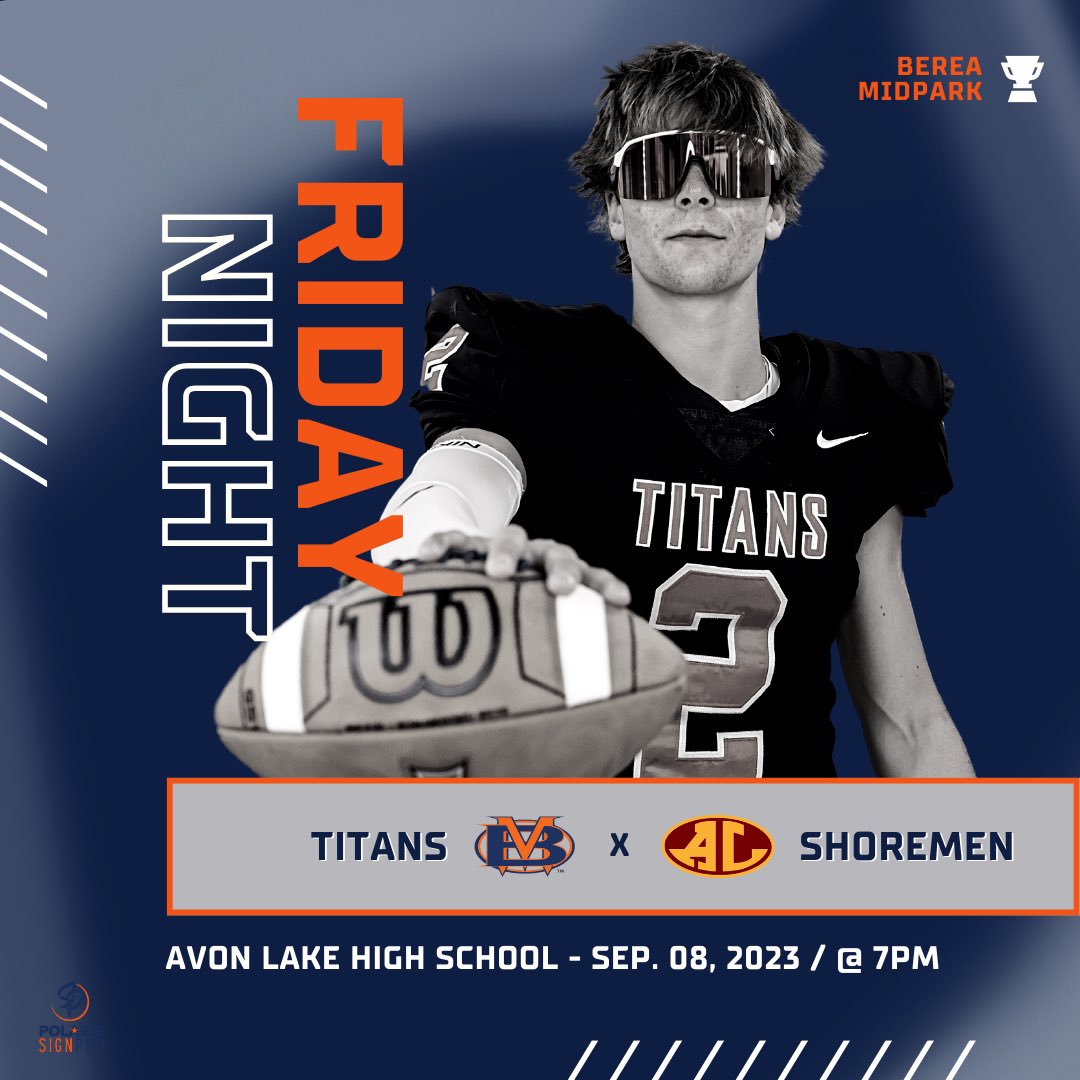 Polaris Sign Pro at BMHS (@polarissignpro) on Twitter photo GAME DAY!! Let’s Go TITANS!
🆚 Avon Lake
🕕 7:00pm
📍Avon Lake
Content Creator 🧡 Ava Burlison
<a href="/polariscareer/">Polaris Career Center</a> <a href="/BereaCSD/">Berea CSD</a> <a href="/BCSDWheeler/">Mrs. Tracy Wheeler</a> <a href="/AthleticsBMHS/">Berea-Midpark Titans</a> GAME DAY!! Let’s Go TITANS!
🆚 Avon Lake
🕕 7:00pm
📍Avon Lake
Content Creator 🧡 Ava Burlison
<a href="/polariscareer/">Polaris Career Center</a> <a href="/BereaCSD/">Berea CSD</a> <a href="/BCSDWheeler/">Mrs. Tracy Wheeler</a> <a href="/AthleticsBMHS/">Berea-Midpark Titans</a>