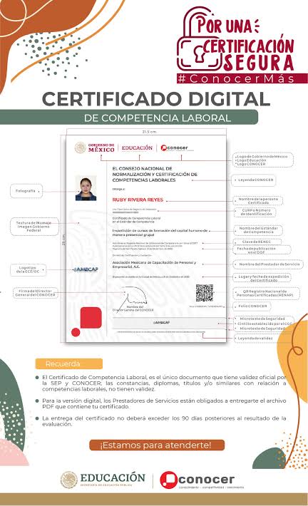 Este es el certificado oficial SEP CONOCER