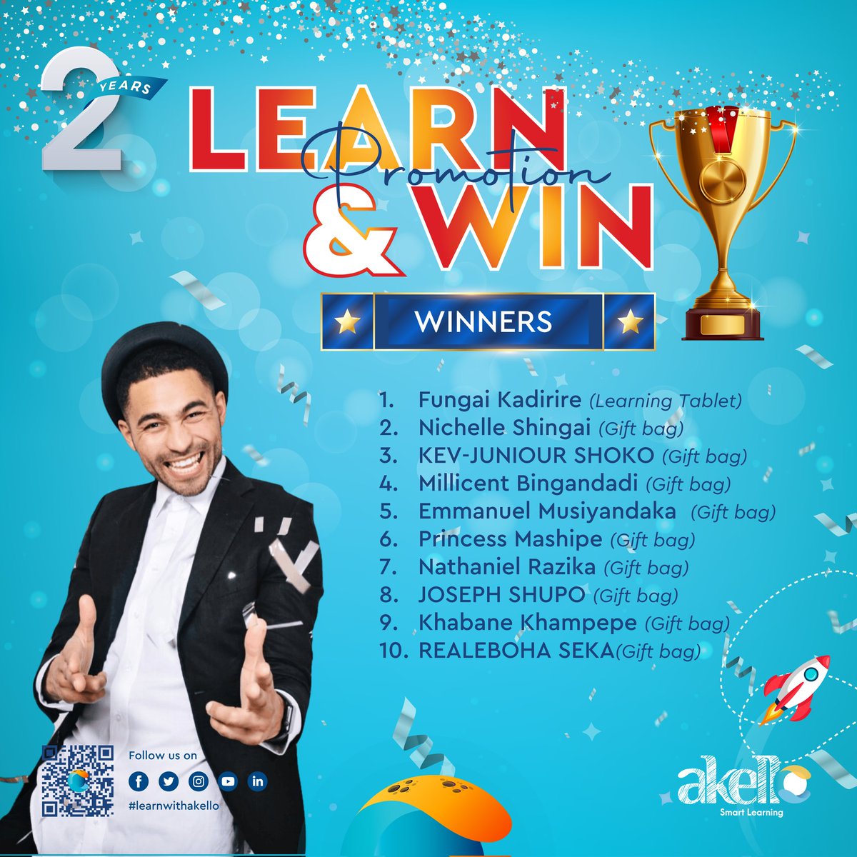 learnwithakello's tweet image. 🎉 Drumroll, please! 🥁

It&apos;s time to unveil the brainiacs who emerged victorious from our &quot;Learn and Win&quot; extravaganza! 📚💡 Allow us to present to you the brilliant minds who conquered the competition and emerged as our &quot;Learn and Win&quot; champions! 🏆🌟

#Learnandwin
#winners