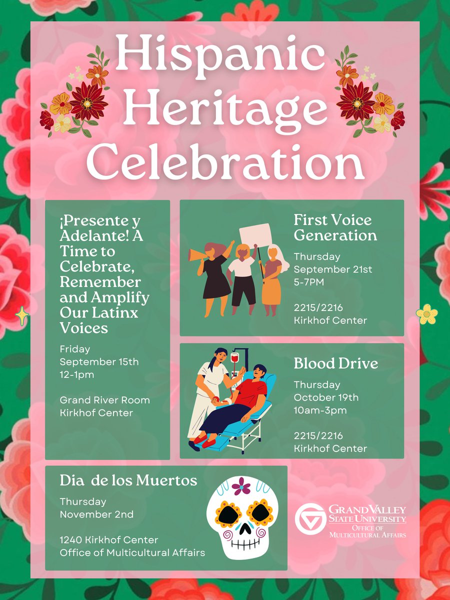 Save the dates for our upcoming events to celebrate Hispanic Heritage! Our first event is next Friday Sept 15th!
