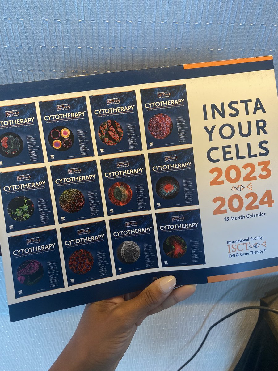 Want to get your hands on an Insta-Your-Cells calendar featuring awesome cover art from <a href="/ISCTglobal/">ISCT</a> scientists? Find our Assistant Ed <a href="/RachelBurga/">Rachel Burga, PhD</a> at #ISCTNA2023 to get your copy! 👀
