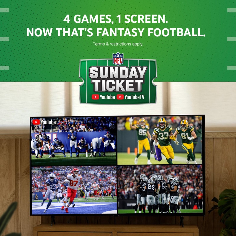NFL on X: 'Watch 4 games at once with NFL Sunday Ticket. Now