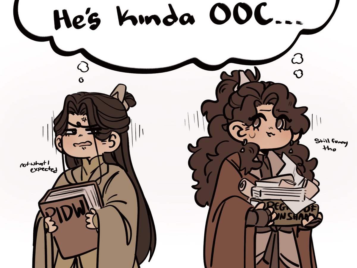 They say never meet your heroes,,,
well, at least shen qingqiu and tianlang jun can bond over the fact that they both enjoy (rather questionable) literature?
#svsss #sqq #tlj