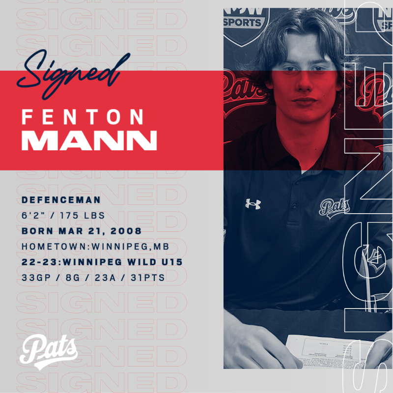 WHLPats's tweet photo. The Regina Pats Hockey Club is pleased to announce the signings of Dru Mushumanski, Fenton Mann &amp; Jett Deschamps!

Welcome to Regina, boys!!!

#Ignite | @TheWHL 

For more info, click below👇