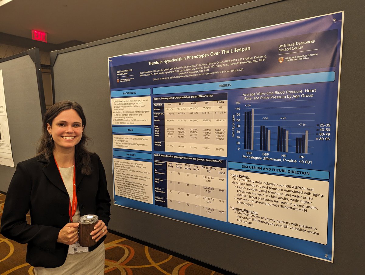 <a href="/BIDMC_Medicine/">BIDMC Department of Medicine</a> resident <a href="/CarterBaughman_/">Carter Baughman</a>  presents on hypertension phenotypes across the lifespan <a href="/AHAScience/">AHA Science</a> <a href="/AHAMeetings/">AHAMeetings</a> #Hypertension23
<a href="/BIDMC_GenMedRes/">BIDMC General Medicine Research Section</a> <a href="/jenniferlcluett/">Jennifer Cluett, MD</a> <a href="/rantocran/">Ruth-Alma Turkson-Ocran, PhD, MPH, FNP-BC, CNE</a>