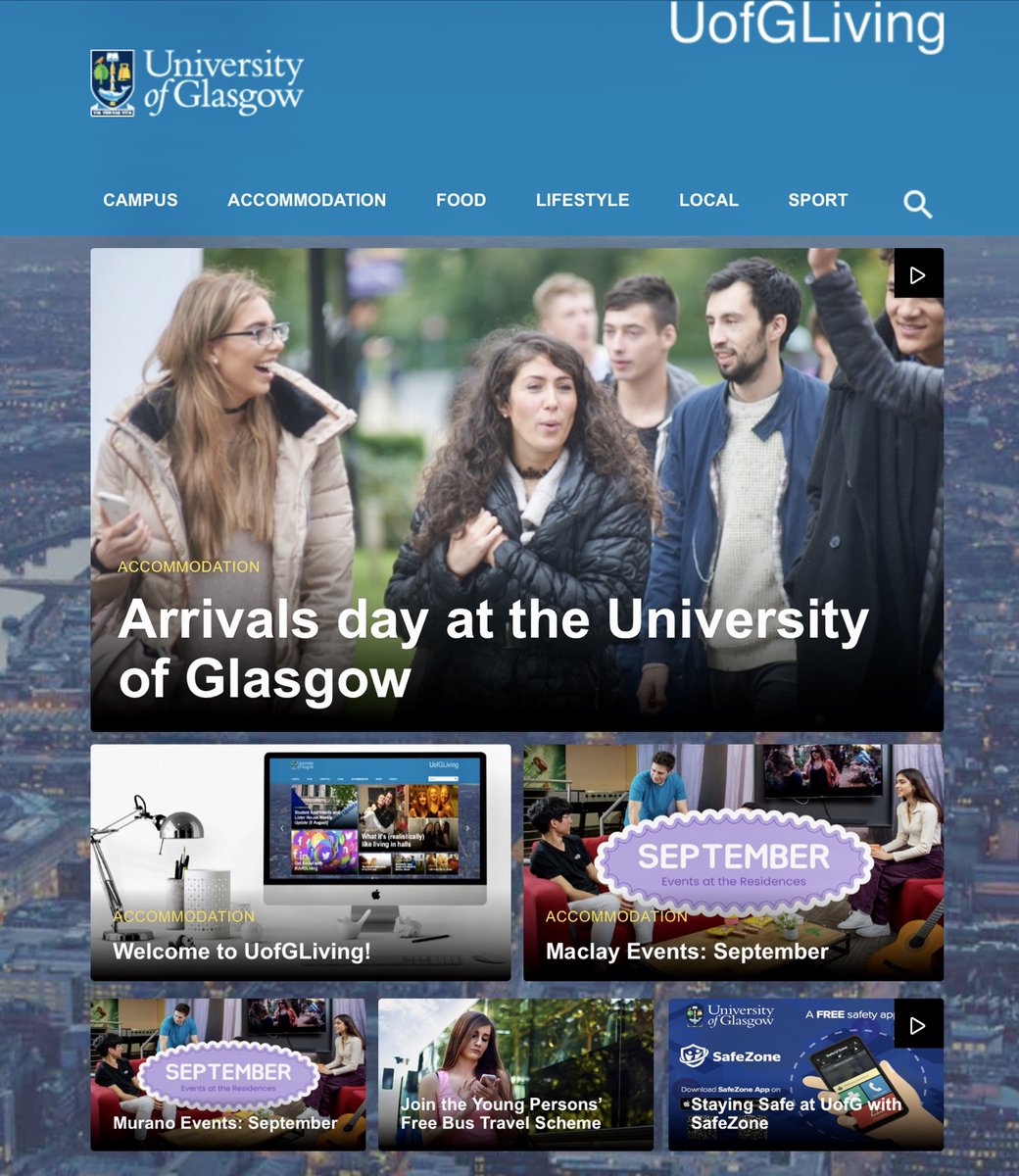 A very warm Glasgow welcome to everyone joining us over arrivals weekend👋

Remember to head to uofgliving.co.uk for arrival information, residence information, events and much more!

Welcome to Your Glasgow Home😀