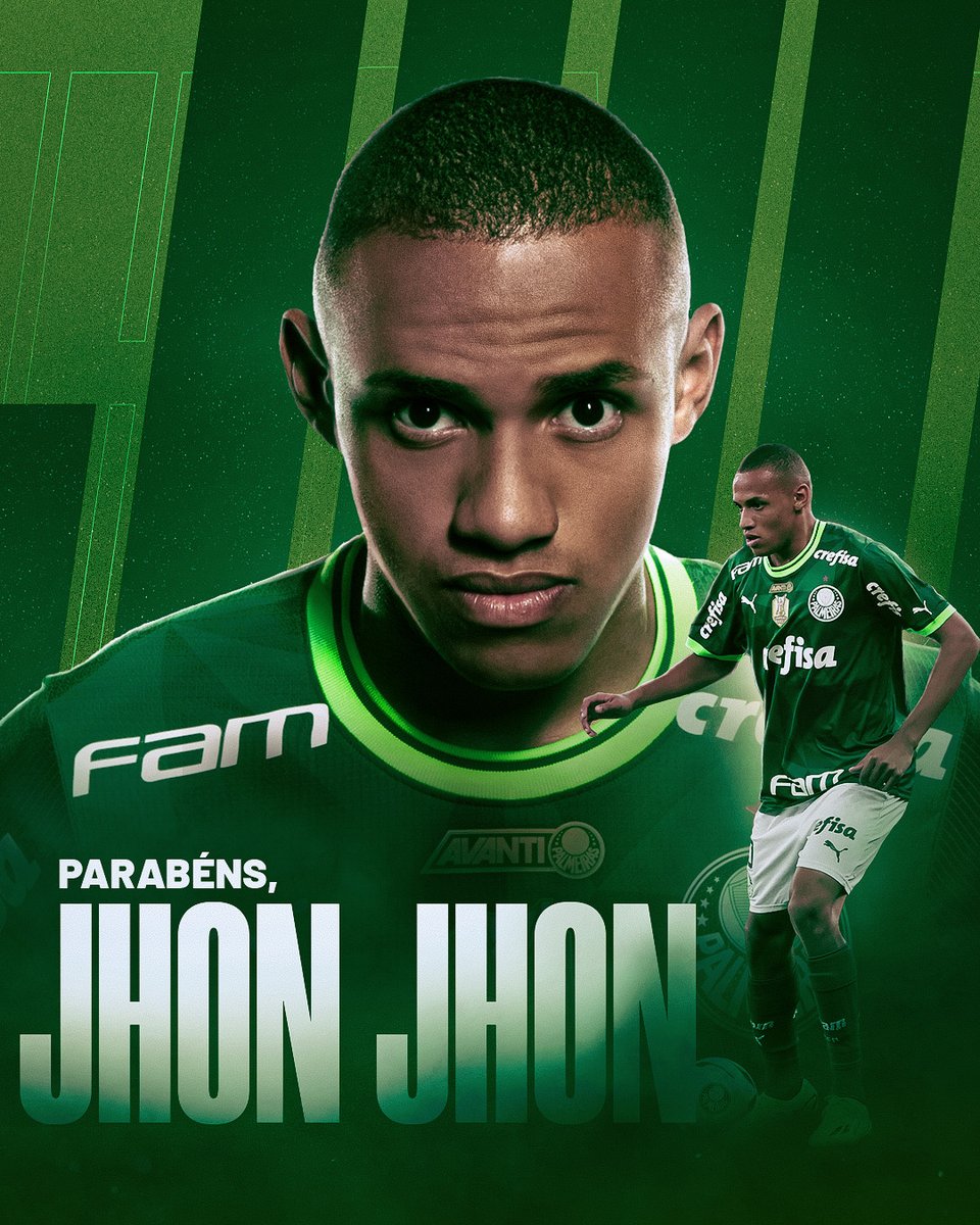 Palmeiras's tweet photo. 2.1, Jhon²! 🎂😅

Tem #CriaDaAcademia soprando velinhas hoje! Feliz aniversário, Jhon Jhon! 🫶

#AvantiPalestra https://t.co/PhehyREiKv