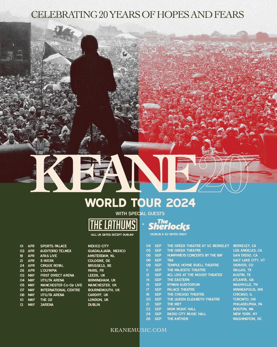 ailoviutl's tweet photo. 🚨 ANUNCIO OFICIAL 🚨

Keane 🎙️ World Tour 2024 🇲🇽 México 

1 de Abril 🗓️
Palacio de los Deportes 🏟️
CDMX📍

3 de Abril 🗓️
Auditorio Telmex 🏟️
Guadalajara GDL📍

Monterrey (fecha pendiente)

💳 Fechas de Preventa 💳

Venta a Fans: 13/09 - 10:00 AM
Preventa Bancaria: 14/09 - 11:00 AM
Venta General: 15/09 - 11:00 AM 

Regístrate en el Newsletter para obtener el código de venta a fans: https://t.co/Ev84JKJgHj

🎫 Precios de Boletos y Mapa en Breve 🎫

#Keane #WorldTour2024