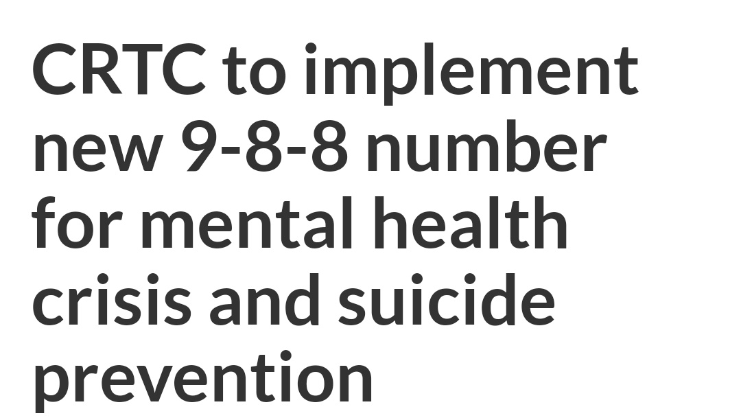 "Calls &amp; texts to 988 will be directed to mental health crisis or suicide prevention service, free of charge. The implementation of 9-8-8 as an easy-to-remember three-digit number will help reduce barriers to mental health &amp; suicide prevention resources."
canada.ca/en/radio-telev…