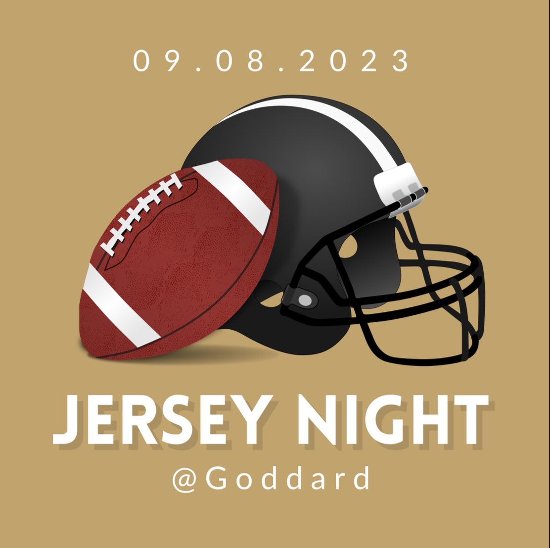 VCBarstool's tweet image. Game day @ Goddard 
Jersey night 
7 pm kickoff