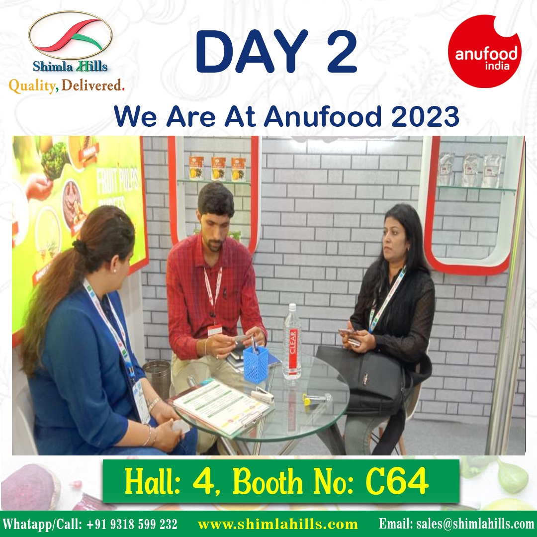Shimla_Hills's tweet image. Another successful day at #AnuFood #Exhibition India 2023! 🌟 Our executives are buzzing with excitement as we connect with the brightest minds in the food industry.
If you're here, join us at Hall 4, Booth C64 at the #BombayExhibitionCentre, #Mumbai. 🤝

Dates: September 7th-9th