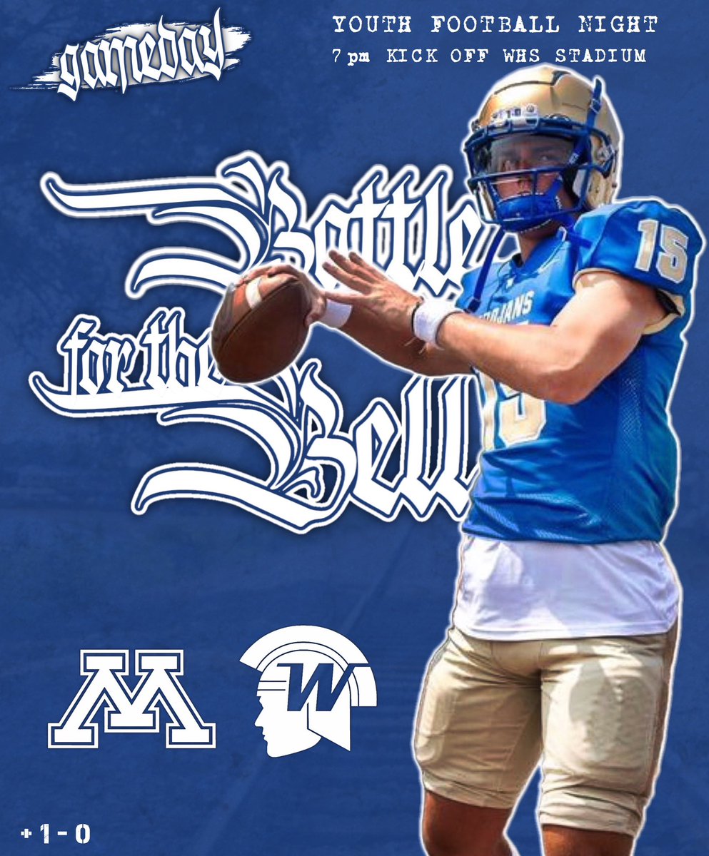 GET UP WAYZATA! It’s The Battle for the Bell tonight! Come out and support your Trojans at 7pm tonight! It is also Youth Football Night, come support our future Trojans! 
Tickets: gofan.co/app/school/MN9…
Stream: nspn.tv/MSHSL
Stream: nfhsnetwork.com/schools/wayzat…