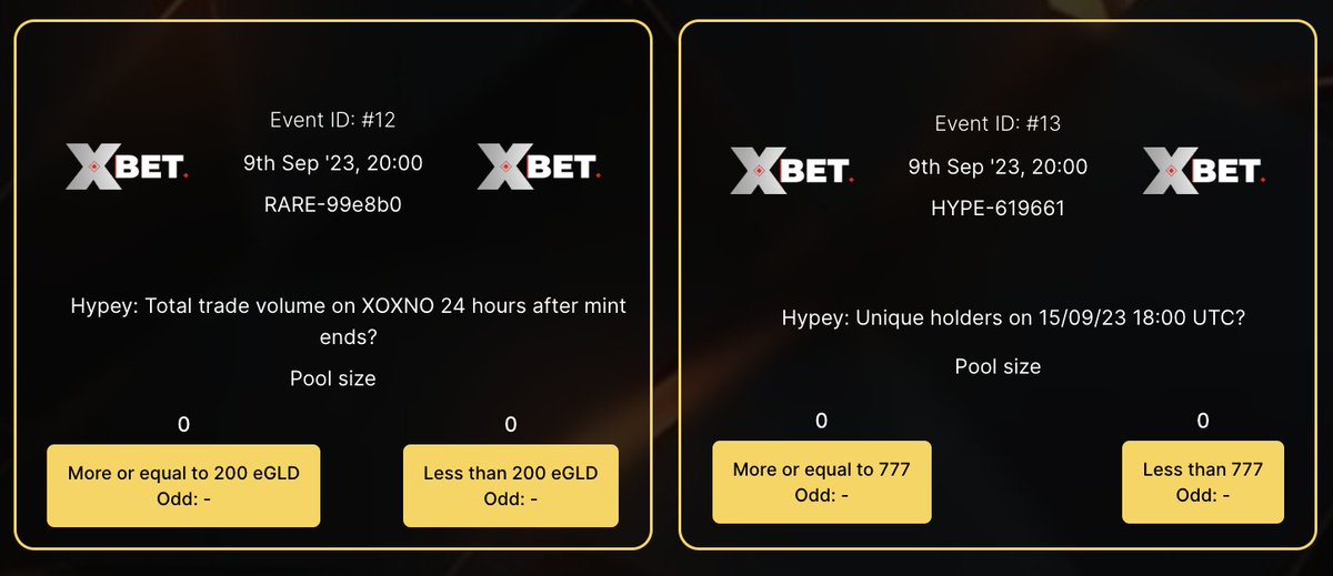 🔥NEW BETS in TOWN! 👀 

🐻 <a href="/SuperRare_Bears/">SRB LABS 🧪🐻</a> are on it, AGAIN! 

<a href="/pulsarmoney/">Pulsar Money</a> send 200000 MEX to 100 reactions
 
Use your $RARE &amp; $HYPE tokens to place your bets on their upcoming collection launch! 

⚡️Unique Holders &amp; Volumes on <a href="/xoxnoNFTs/">XOXNO</a>

#MultiversX #Egld #MultiversXNFTs