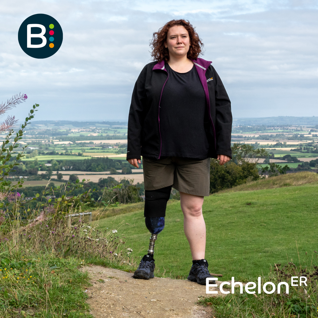 “Echelon has made me feel more confident. I can really trust that the leg isn’t going to jar my knee anywhere near as much as previous legs have. It makes going up and down slopes and steps a lot easier.” -- Emily, Echelon wearer bit.ly/3OWSbuE