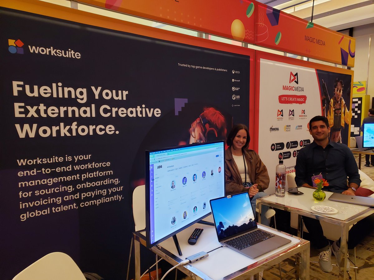 worksuite_com's tweet image. 🎮The #Worksuite team has respawned at #XDS23! We’re on a quest to share how we can help ExDev Managers and Producers save thousands of hours in administrative labor!  🤖  Say hi to our avatars ready to help you focus on building relationships and creative work - not paperwork 🚀
