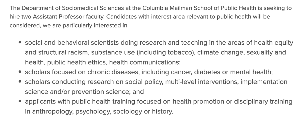 Dr. Rachel Shelton (@drrachelshelton) on Twitter photo Repost- Our dept is seeking to hire up to two tenure-track Assistant Professors at <a href="/ColumbiaMSPH/">ColumbiaPublicHealth</a>! Application is open now & we will begin review Oct 1. Details about position & Department of Sociomedical Sciences can be found here. Please spread the word: academic.careers.columbia.edu/#!/119309 Repost- Our dept is seeking to hire up to two tenure-track Assistant Professors at <a href="/ColumbiaMSPH/">ColumbiaPublicHealth</a>! Application is open now & we will begin review Oct 1. Details about position & Department of Sociomedical Sciences can be found here. Please spread the word: academic.careers.columbia.edu/#!/119309