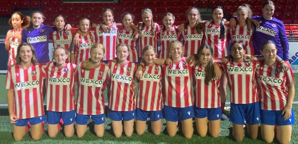 DWFCAcademy's tweet photo. Dorking Wanderers Academy  FIRST GIRLS JPL Team(U15) in their NEW KIT. SUPER PROUD to be representing DWA. First game away tomorrow against Portsmouth Girls in the JPL Warriors Cup Group 1 @JPL_WARRIORS @itsourgametoo https://t.co/ovBig1lzOY