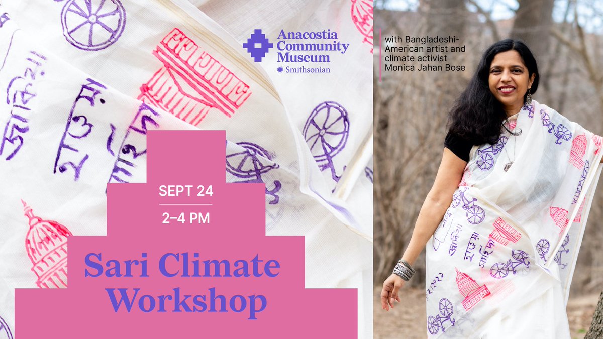 Bangladeshi-American artist and climate activist Monica Jahan Bose leads a Sari Clime workshop at the museum on Sept. 24. Register now: s.si.edu/44FdW6N