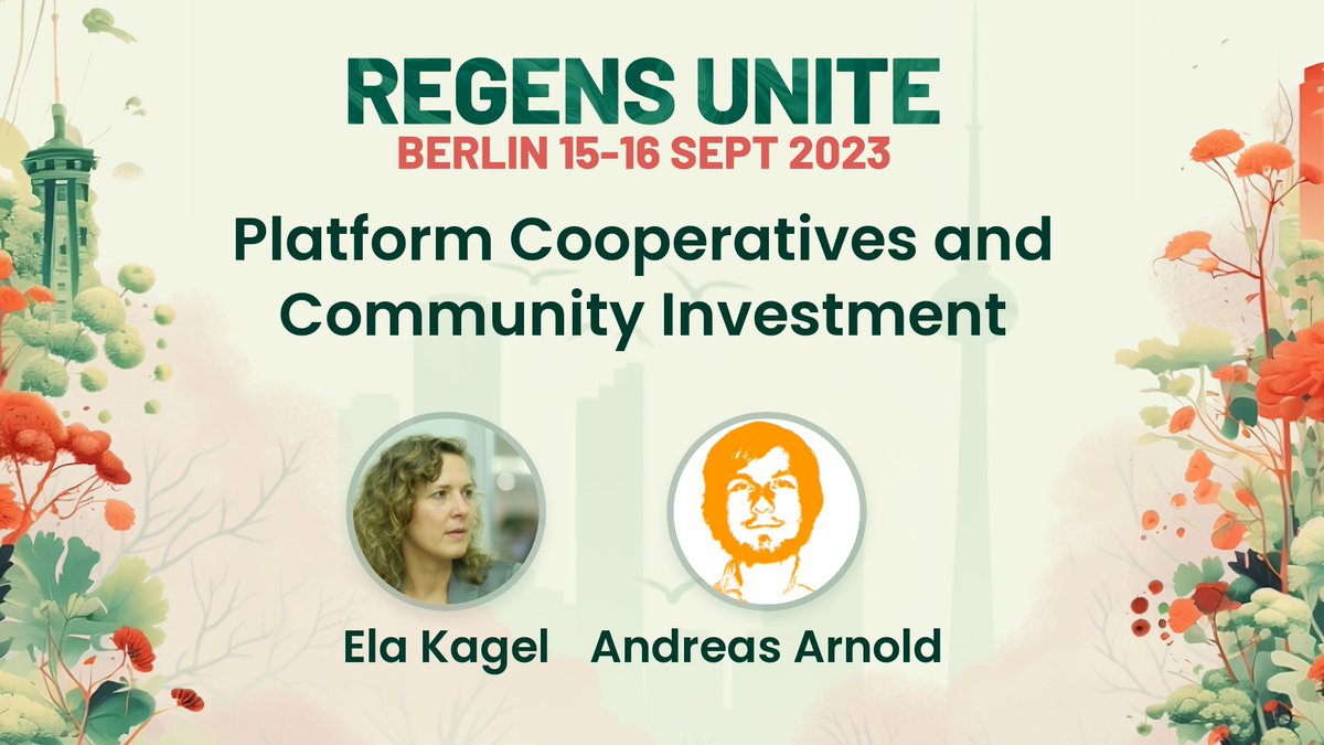 Regens Unite 🌱✨ (@regensunite) on Twitter photo This duo is not to be missed!
<a href="/ElaKagel/">Ela Kagel</a> w/ <a href="/super_markt/">Supermarkt Berlin</a> and <a href="/sharingandreas/">Andreas Arnold</a> w/ <a href="/CirclesUBI/">Circles</a> will welcome participants to an insightful exploration into fundraising through cooperative membership! 🤝
💚 #conference #sustainability #web3 #community #berlin This duo is not to be missed!
<a href="/ElaKagel/">Ela Kagel</a> w/ <a href="/super_markt/">Supermarkt Berlin</a> and <a href="/sharingandreas/">Andreas Arnold</a> w/ <a href="/CirclesUBI/">Circles</a> will welcome participants to an insightful exploration into fundraising through cooperative membership! 🤝
💚 #conference #sustainability #web3 #community #berlin