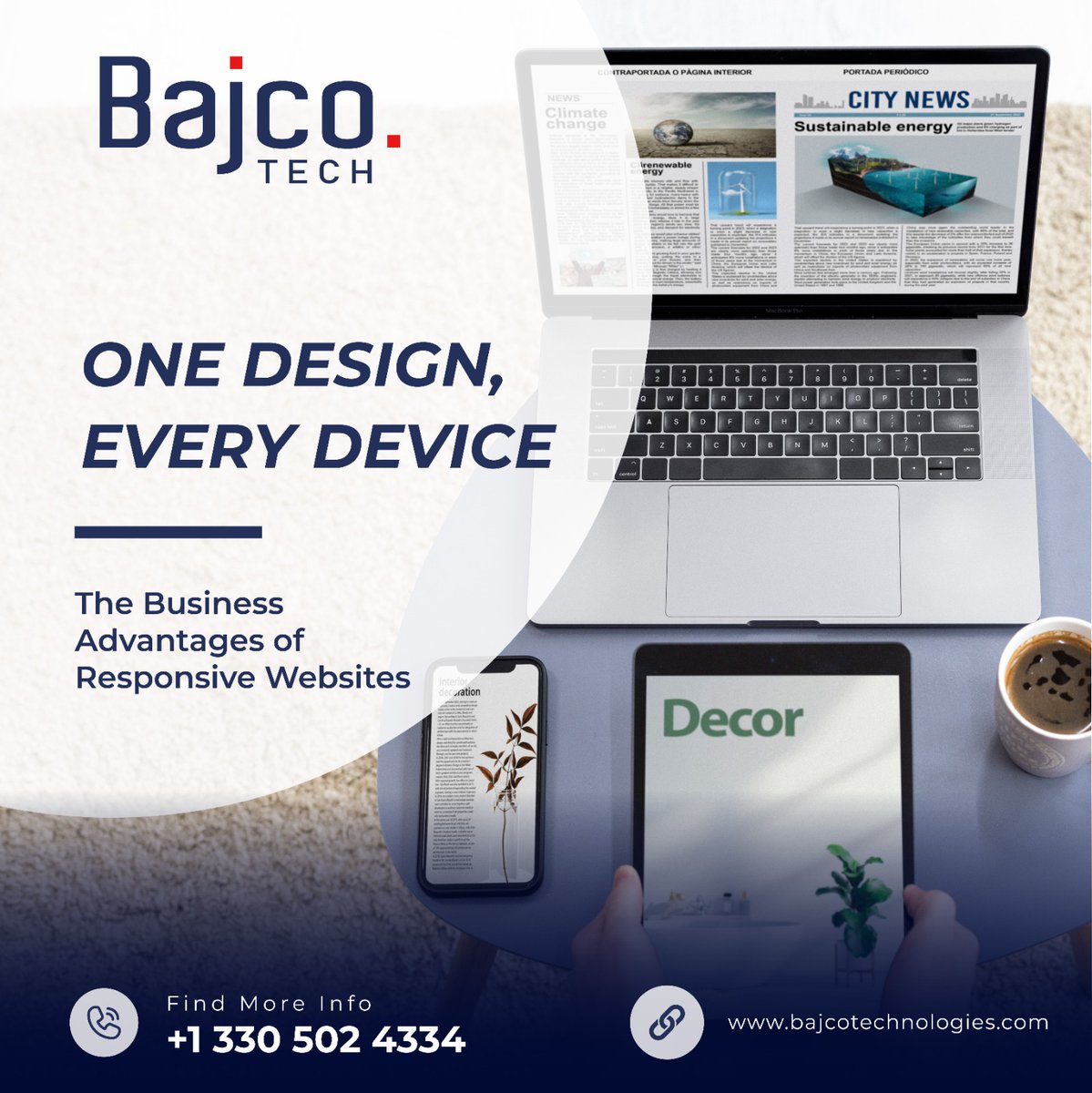bajco_tech's tweet photo. Boost your business with responsive websites.
💻Seamless cross-device experience 
📈Reach new markets 
💰 Maximize conversions 
🔝 Boost SEO 
🤝 Enhance satisfaction 
Explore : https://t.co/xLXgGqTMRy
Email: info@bajcotechnologies.com
#BusinessGrowth #ResponsiveDesign #BajcoTech https://t.co/pw24Tce49I