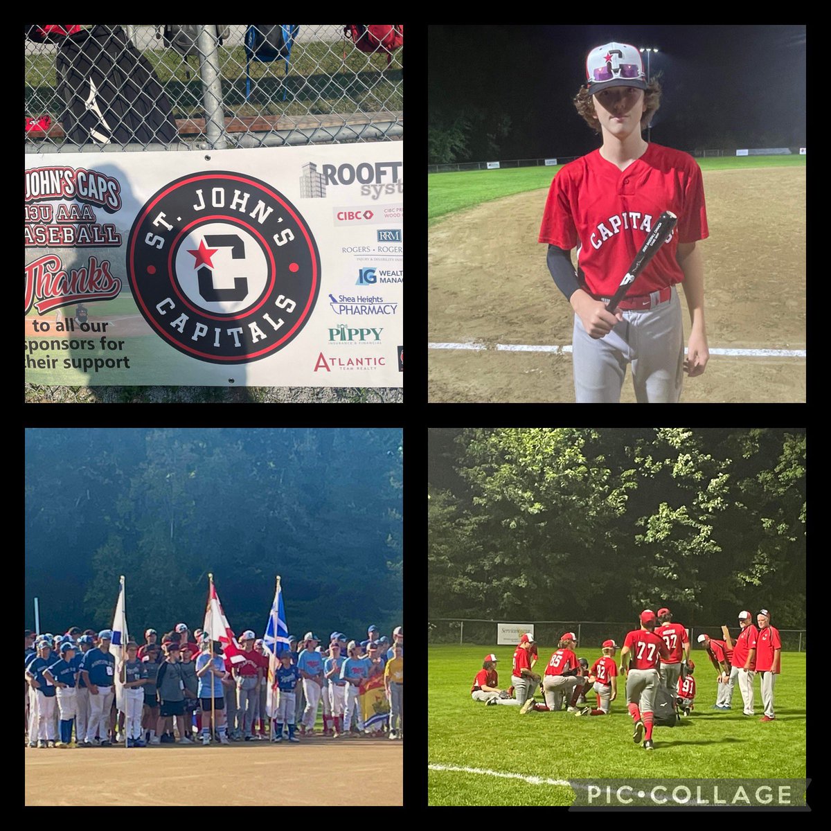 Updates: Rain /thunderstorm warnings have played havoc with schedule- our Caps now play 4pm &amp; 10pm NL time today.

Thank you to all our amazing sponsors we are proud to showcase you on our banner ❤️⚾️

Also congrats to our POG last night Carson Hobbs!!