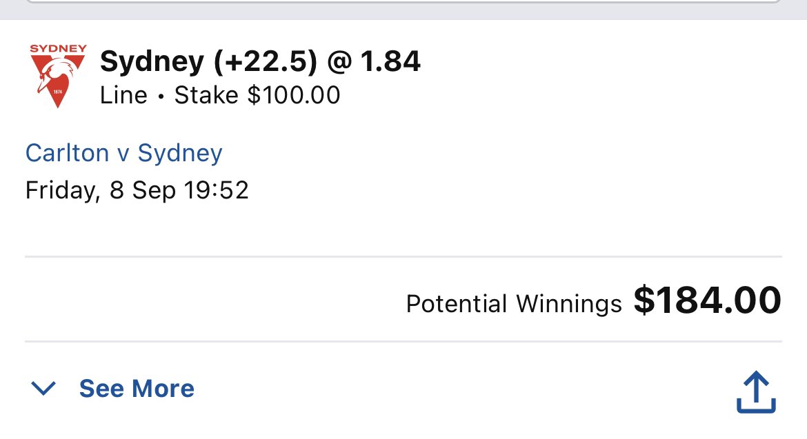 BehindTheBound's tweet photo. Sauce live bet huge play.  #afl #AFLBluesSwans https://t.co/mSzPaZpMW5