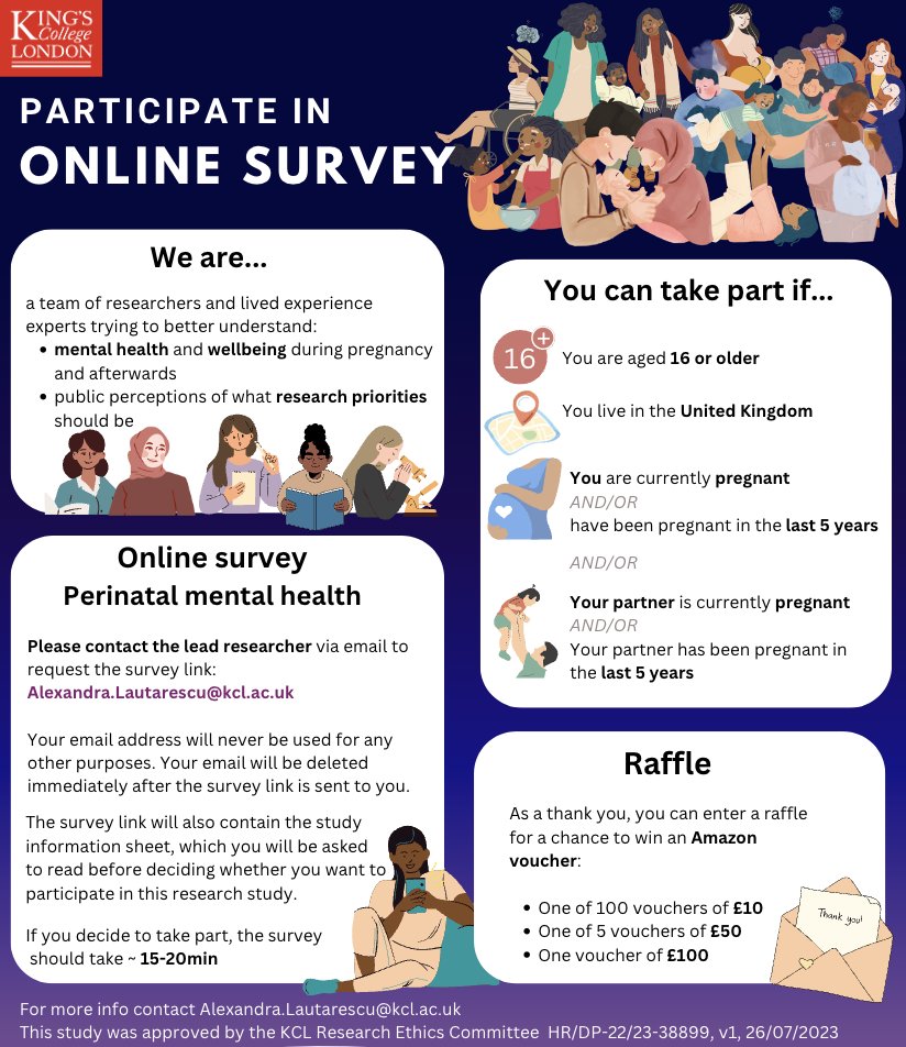 We are recruiting parents/parents-to-be for a co-produced survey on perinatal mental health. If interested, you will have to email me for a survey link (as our public link was very quickly attacked by bots). Please help disseminate this within your networks.