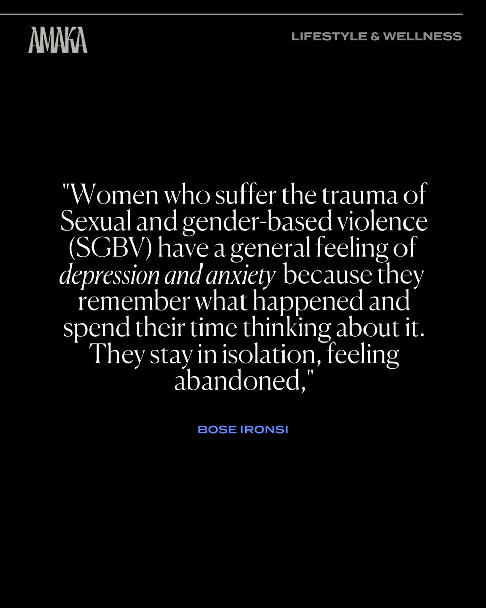Deborah's story is a powerful reminder of the resilience of survivors. Despite facing unimaginable horrors, she didn't give up. But her journey toward healing wasn't easy. 

amaka.studio/content/t8aeSF…

...
#Amakastudio #Ourworldtogether #Sgbv #anxiety #depression #Panafrican