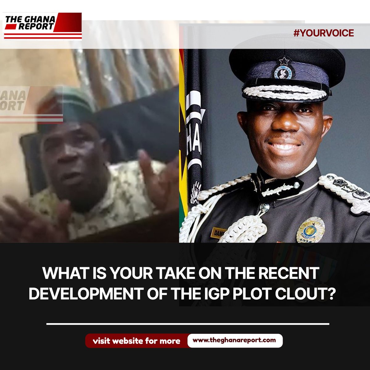 There are a lot of speculations about what is really happening with the leaked tape to oust the IGP.
What are your reservations about this matter?

Bugri Naabu | #iWillVote4JM | IGP Dampare | Black Stars | Central African Repulic | Kudus | Congratulations Doc | COP Mensah |