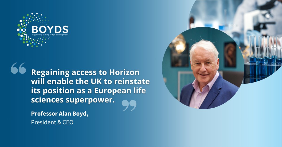 boydconsultants's tweet photo. Yesterday, the UK government announced that the UK is to rejoin the EU’s flagship scientific research scheme, #Horizon. 

Professor Alan Boyd , responds to the announcement: https://t.co/PpPjyTDyRj https://t.co/rDo4VOKkPb