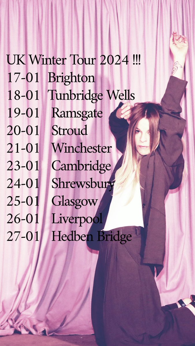 Announcing UK winter 2024 tour dates xx jescahoop.com for tickets on sale now !!