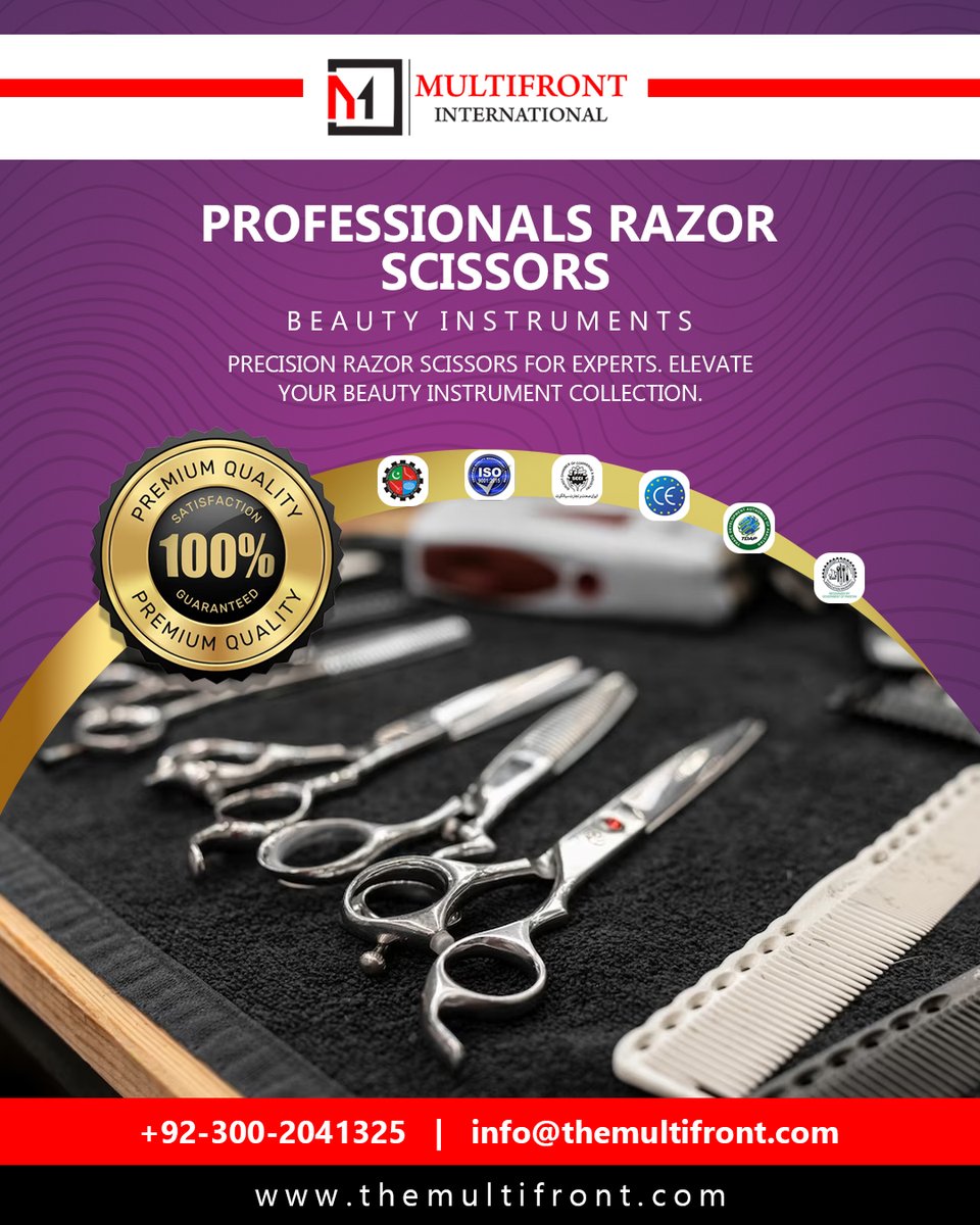 International's Professionals Razor Scissors 

#multifrontinternational #razorsharpscissors #surgicalprecision #medicalinstruments #professionalgradetools #surgicalinnovation #premiumquality #precisionengineering #surgeonschoice #medicalsupplies #operatingroomessentials