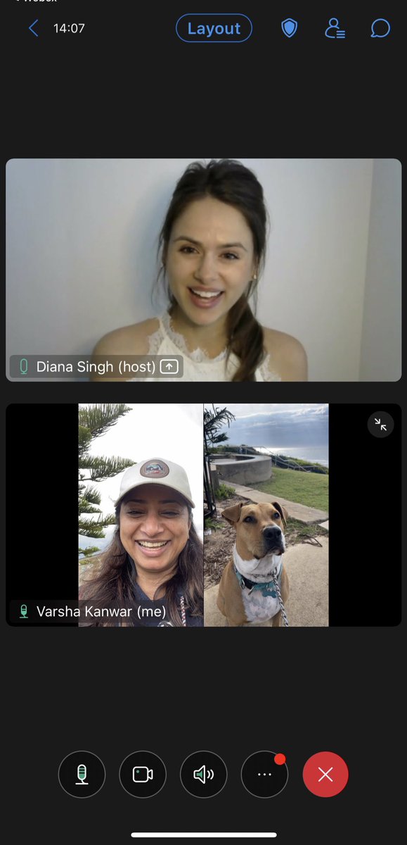 VarshaKanwar's tweet photo. #FriYaY ๐ wrap to the week with walking 1:1 #LifeOnWebex monthly mentoring check-in with Diana and Brinda. #Grateful for #Cisco @Webex for enabling and empowering #hybridwork at its best. #WeAreCisco #LoveWhereYouWork #WomenOfCisco #StrongerTogether https://t.co/QzcTIJd8fQ
