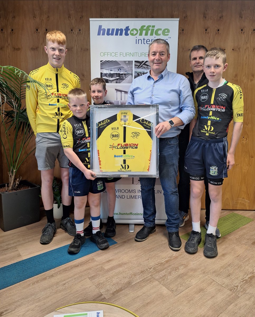 Hunt_Office's tweet photo. Huntoffice is proud to support our local community across a wide range of Sports &amp; Arts.  Pictured is Seamus Hunt with some members of the Newcastle West Cycling Club &amp; their sponsored jerseys.

#huntoffice #officesupplies #officeessentials #newcastlewestcyclingclub #limerick https://t.co/1mPKqyqAo5